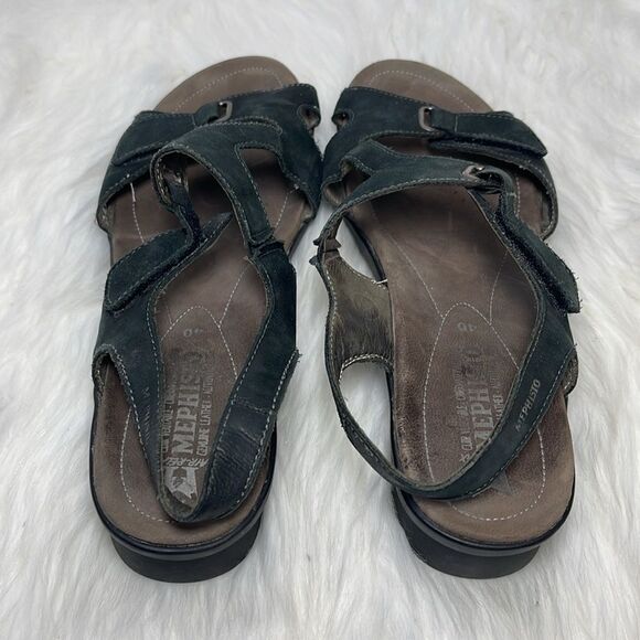Mephisto Black Nubuck Asymmetrical Strap Sandals Sz 40/US 10 - Picture 3 of 7